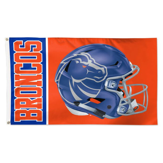 Bandera de los Boise State Broncos con casco de lujo, 3 x 5 pies