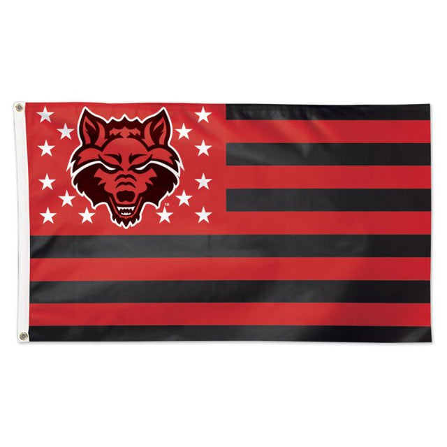 Bandera estadounidense de Arkansas State Red Wolves con estrellas y rayas: Deluxe, 3' X 5'