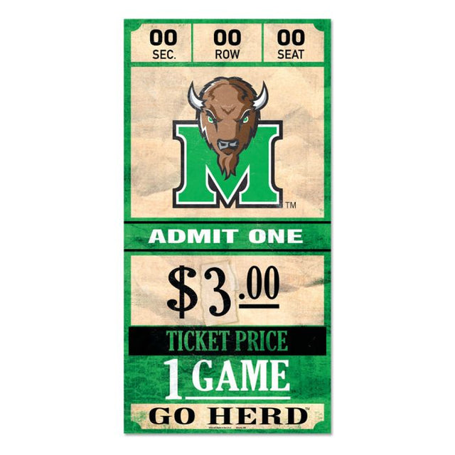 Marshall Thundering Herd Wood Sign 6x12 3/8" thick