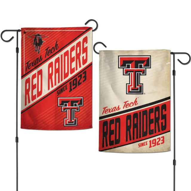 Banderas de jardín retro de Texas Tech Red Raiders, de 2 lados, 12,5" x 18"