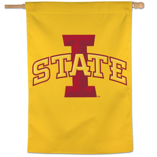 Bandera vertical de los Iowa State Cyclones con fondo amarillo de 28" x 40"