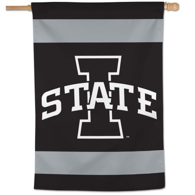 EDICIÓN DEL EQUIPO DE LOS CYCLONES DE IOWA STATE; BANDERA VERTICAL NEGRA DE 28" X 40"