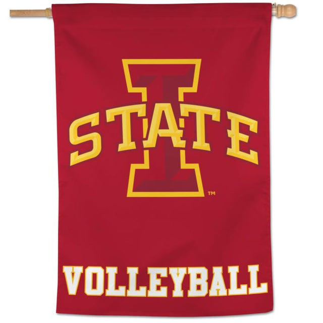 Bandera vertical de voleibol de los ciclones del estado de Iowa de 28" x 40"