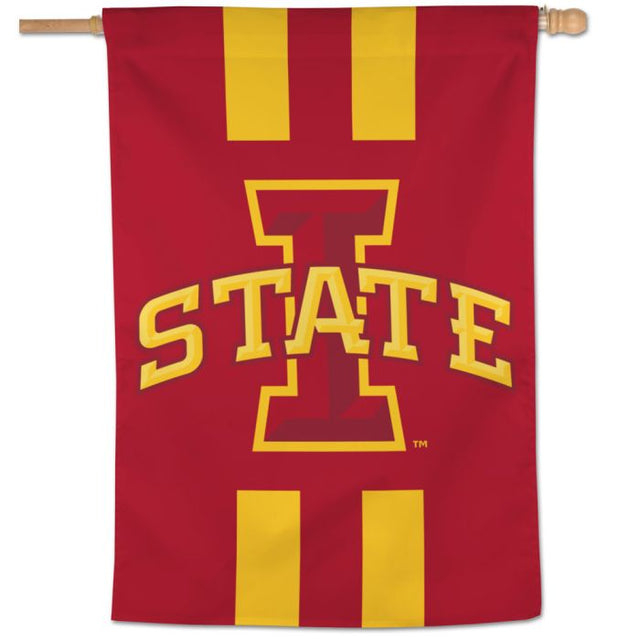 Bandera vertical de Iowa State Cyclones con rayas verticales de 28" x 40"