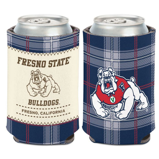 Fresno State Bulldogs PLAID PATCH Can Cooler 12 oz.