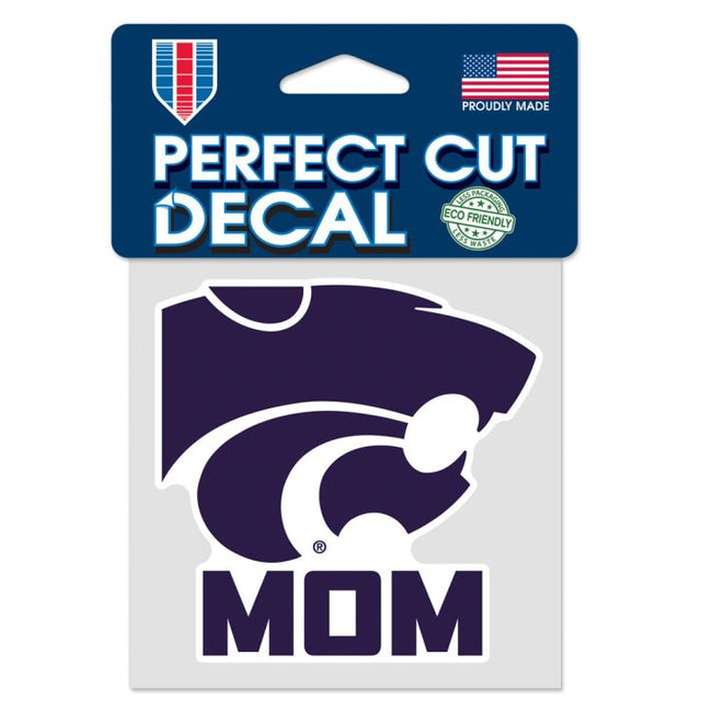 Calcomanía MOM Perfect Cut de Kansas State Wildcats de 4" x 4"