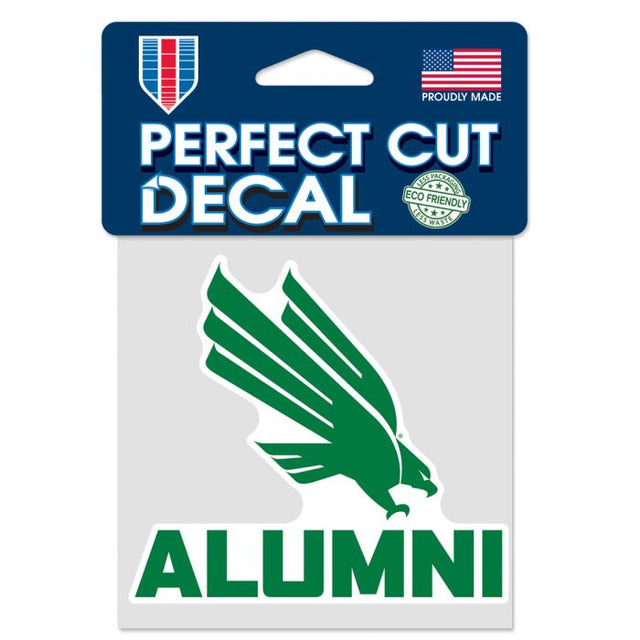 Calcomanía de color de corte perfecto ALUMNI de North Texas Mean Green de 4" x 4"