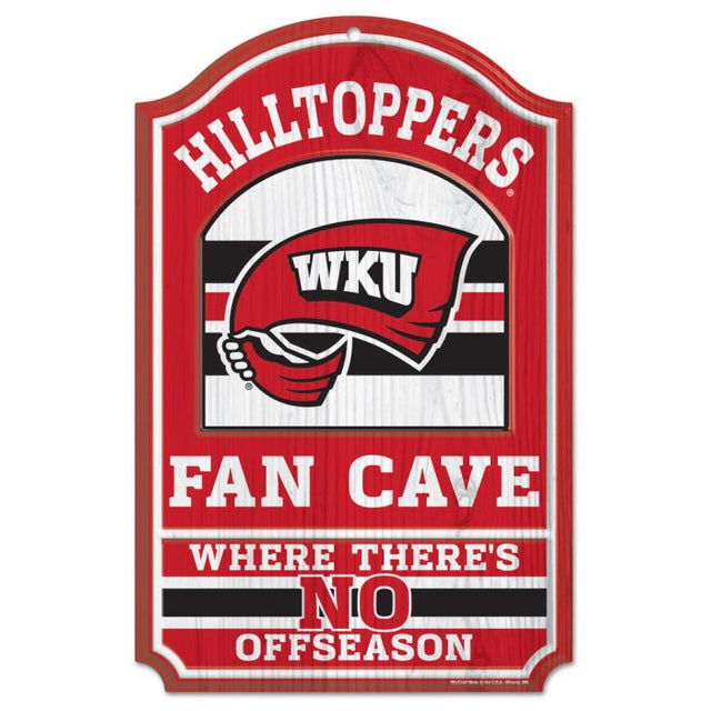 Letrero de madera de Western Kentucky Hilltoppers, 11" x 17", 1/4" de grosor