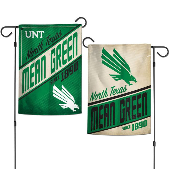 North Texas Mean Green RETRO Garden Flags 2 sided 12.5" x 18"