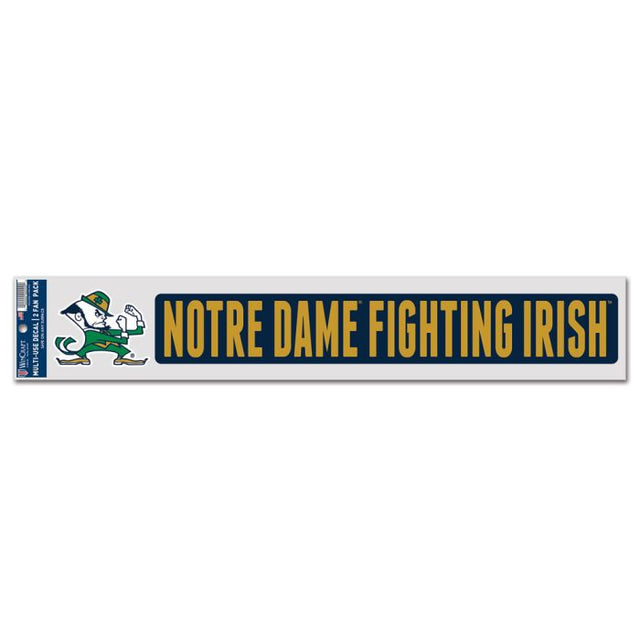 Calcomanías para fanáticos de Notre Dame Fighting Irish, paquete de 2, 3" x 17"