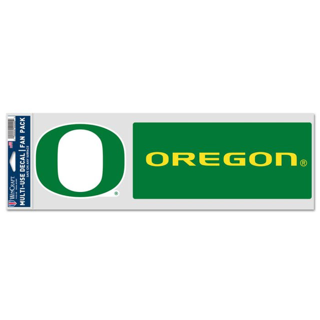 Oregon Ducks 2 PACK Fan Decals 3.75" x 12"