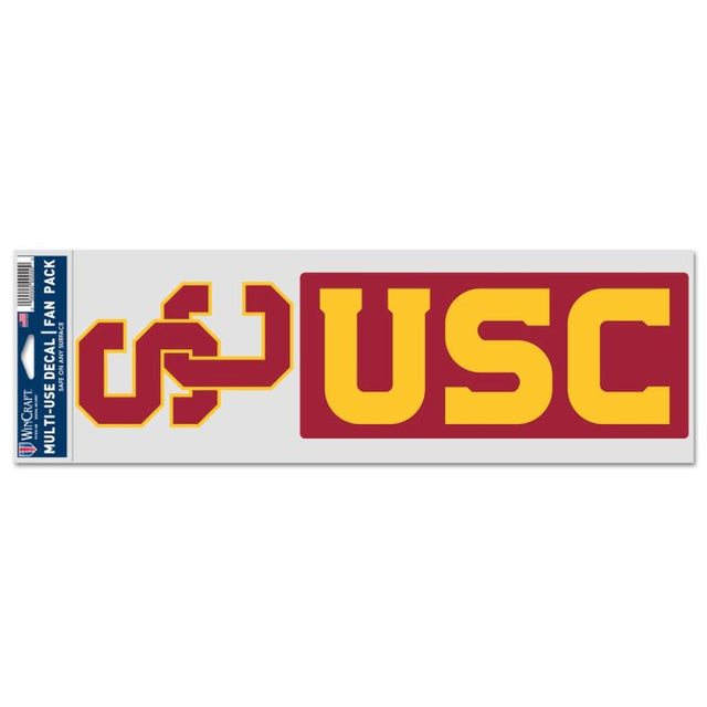 Paquete de 2 calcomanías para fanáticos de los USC Trojans, 3,75" x 12"