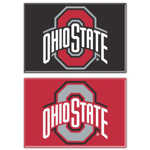 Imán rectangular con logotipos de Ohio State Buckeyes, paquete de 2, 2 x 3 pulgadas