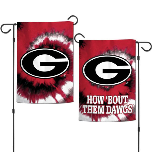 Georgia Bulldogs TIE DYE Garden Flags 2 sided 12.5" x 18"