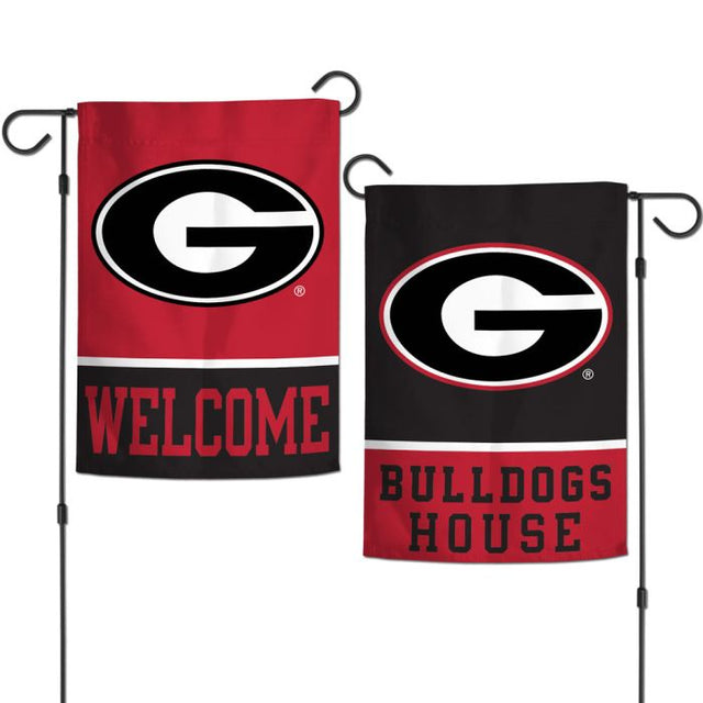 Georgia Bulldogs WELCOME Garden Flags 2 sided 12.5" x 18"