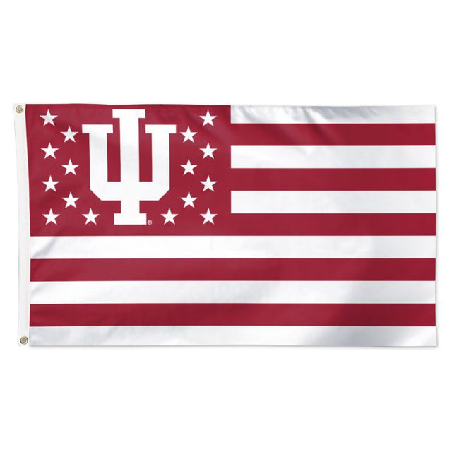 Bandera de lujo con estrellas y rayas de los Indiana Hoosiers, 3 x 5 pies