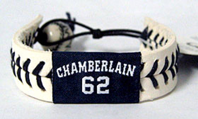 Pulsera de béisbol auténtica Joba Chamberlain de los Yankees de Nueva York