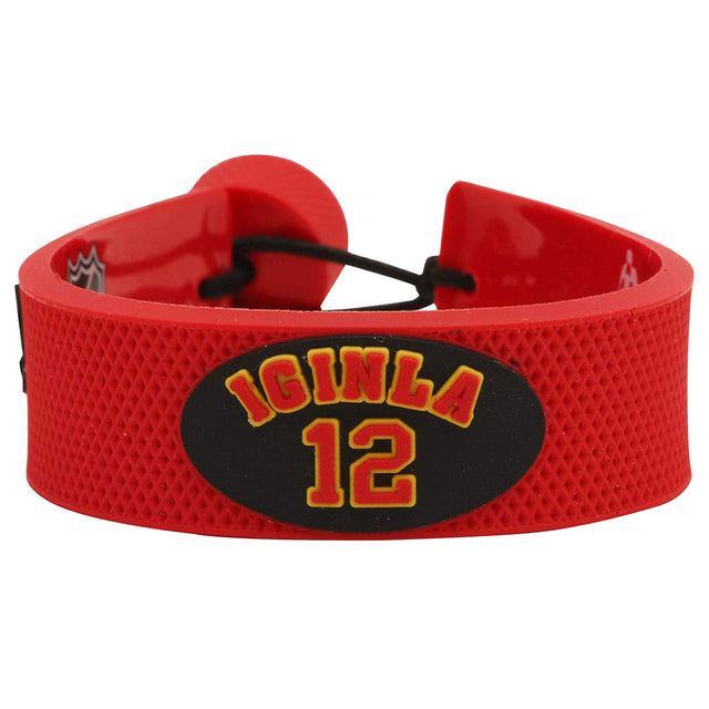 Pulsera de los Calgary Flames con el color del equipo de la camiseta de Jerome Iginla Design CO