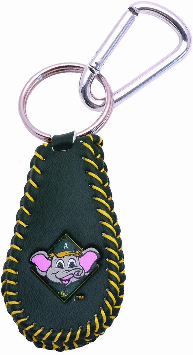 Oakland Athletics Keychain Team Color Baseball Mascot