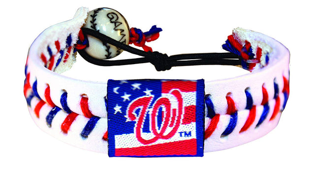 Pulsera de los Washington Nationals con estrellas y rayas de béisbol clásicas de CO