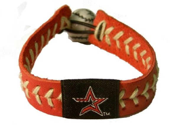 Houston Astros Bracelet Team Color Baseball Red Leather Sand Thread CO