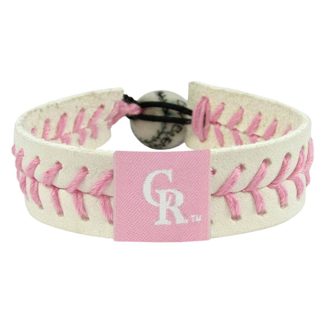 Pulsera de béisbol rosa de los Colorado Rockies CO