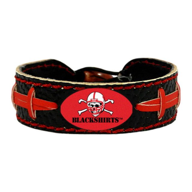 Pulsera de los Nebraska Cornhuskers, color del equipo, fútbol, ​​camisetas negras CO