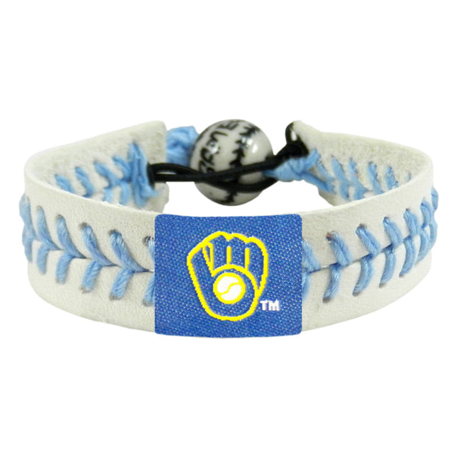 Pulsera de los Cerveceros de Milwaukee con el logotipo retro de béisbol genuino CO