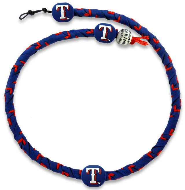 Collar de los Texas Rangers con cuerda congelada y color del equipo