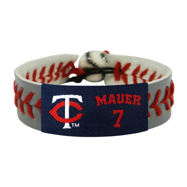 Pulsera de los Minnesota Twins Color del equipo Béisbol Gris Joe Mauer CO