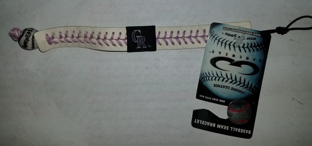 Pulsera de los Colorado Rockies de béisbol genuino CO