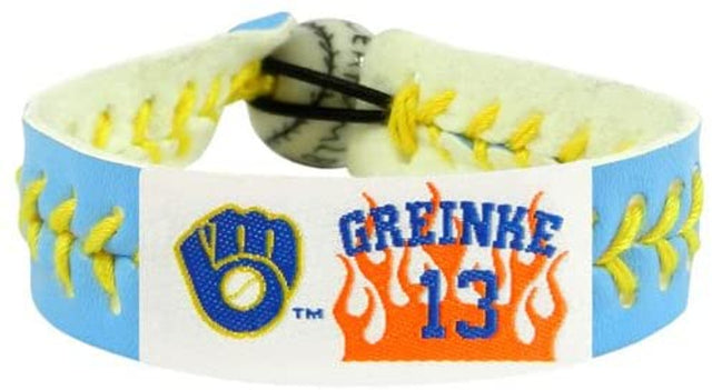 Pulsera de los Cerveceros de Milwaukee Color del equipo Béisbol Zack Greinke CO