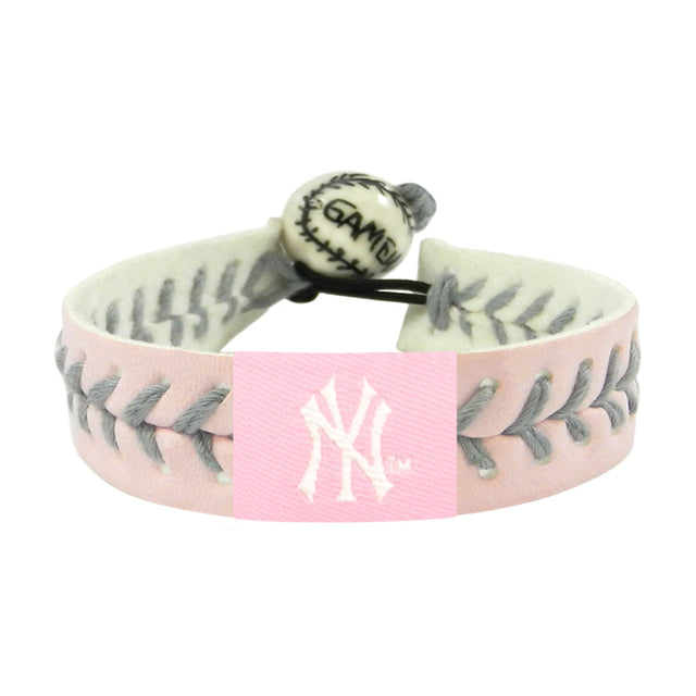 Pulsera New York Yankees Baseball Hilo Plateado Rosa CO