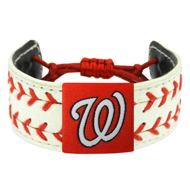 Pulsera clásica de los Washington Nationals con dos costuras CO