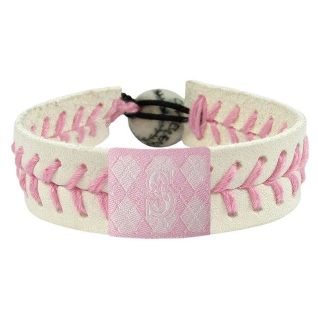 Pulsera de béisbol de los Seattle Mariners con diseño de rombos rosados