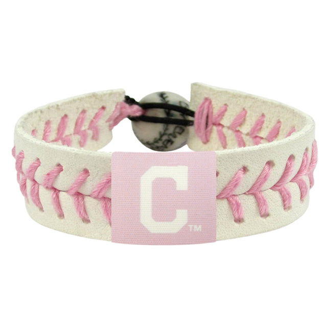 Pulsera clásica de béisbol de los Cleveland Indians con el logotipo C en rosa