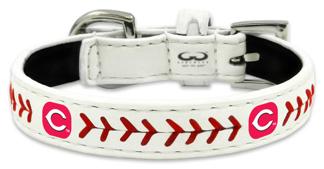 Collar para mascota de los Cincinnati Reds, clásico, de cuero, tamaño de béisbol, juguete CO