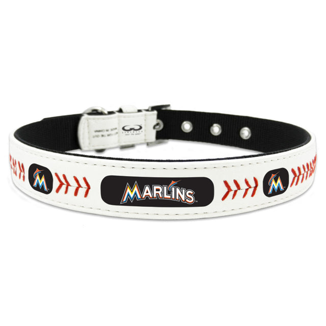 Collar para mascota de los Miami Marlins, de piel, estilo béisbol, talla pequeña