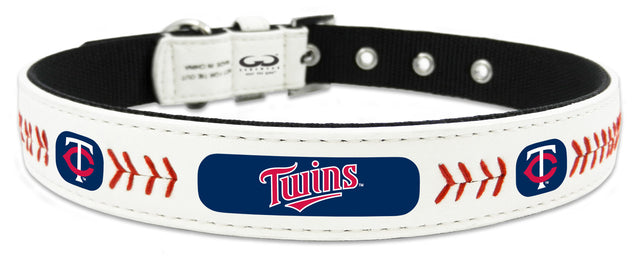 Collar de béisbol pequeño de cuero clásico de los Minnesota Twins