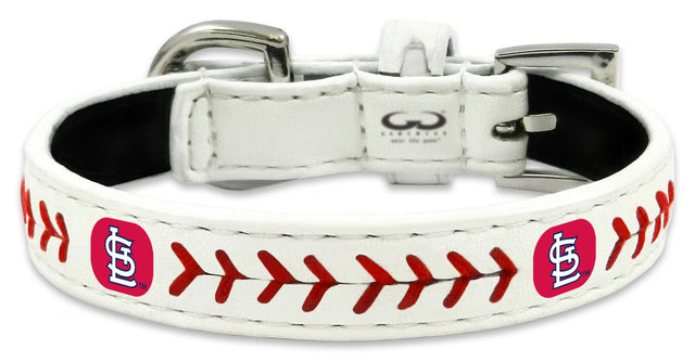 St. Louis Cardinals Pet Collar Classic Baseball Leather Size Toy CO