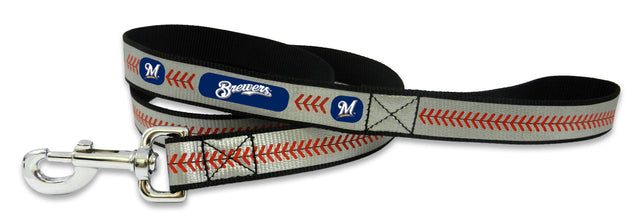 Correa reflectante para mascotas de los Milwaukee Brewers, talla pequeña, color béisbol