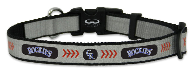 Collar de béisbol pequeño reflectante de los Colorado Rockies