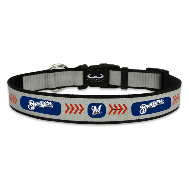 Collar reflectante para mascotas de los Milwaukee Brewers, talla grande, con pelota de béisbol