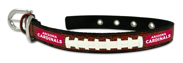 Collar de cuero para mascota de los Arizona Cardinals, clásico, tamaño pequeño, con diseño de fútbol americano