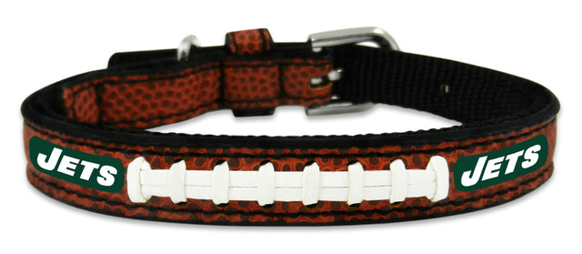 Collar para mascota de los New York Jets de cuero, juguete clásico de tamaño de fútbol