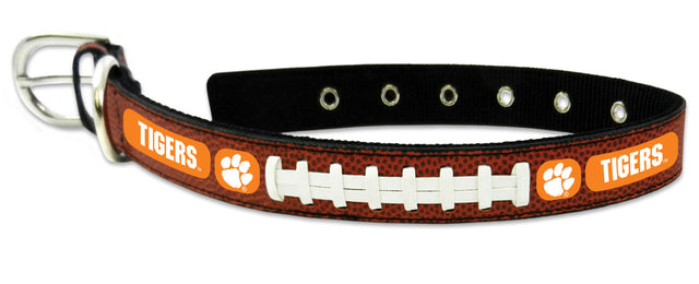 Collar para mascotas Clemson Tigers Classic Football Leather Size Medium