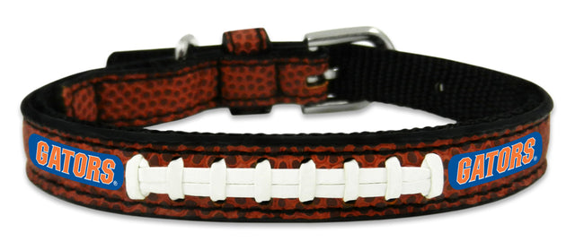 Collar para mascotas Florida Gators, clásico, de cuero, tamaño de fútbol, ​​juguete CO