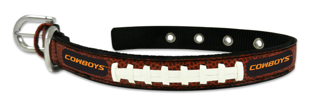 Collar para mascota de los Oklahoma State Cowboys, de cuero, estilo clásico de fútbol, ​​talla pequeña, CO