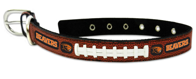 Cuello de fútbol americano de cuero clásico de tamaño mediano de Oregon State Beavers