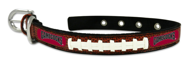 Collar de fútbol americano pequeño de cuero clásico de los Gamecocks de Carolina del Sur